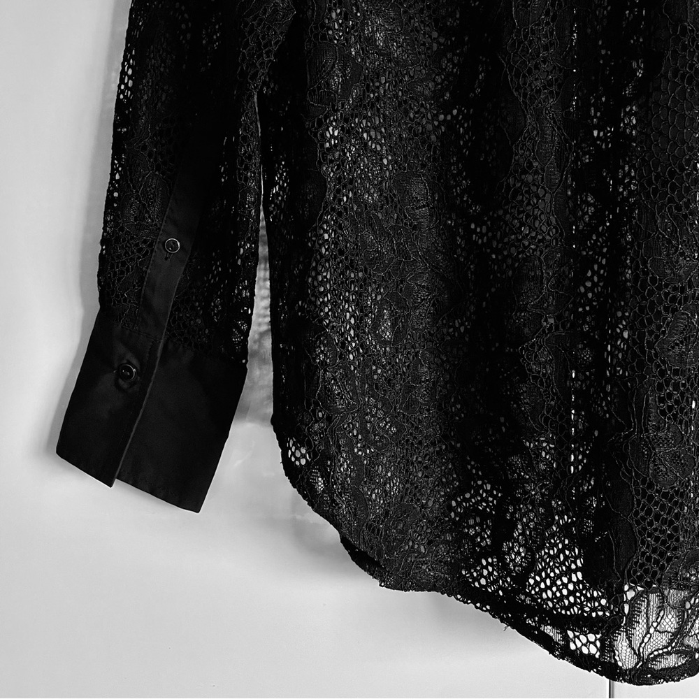 Soaked Nylah Black Lace Button Down Blouse Size M EUC - Picture 15 of 16